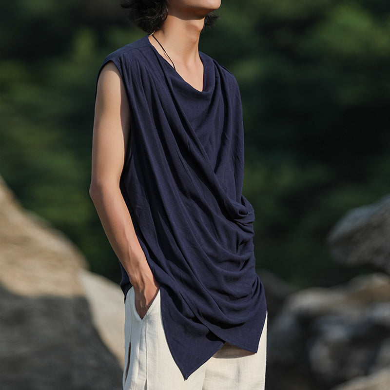 Summer Cotton Linen Sleeveless Vest