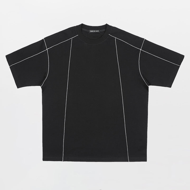 Topstitched Crew Neck Loose T-shirt