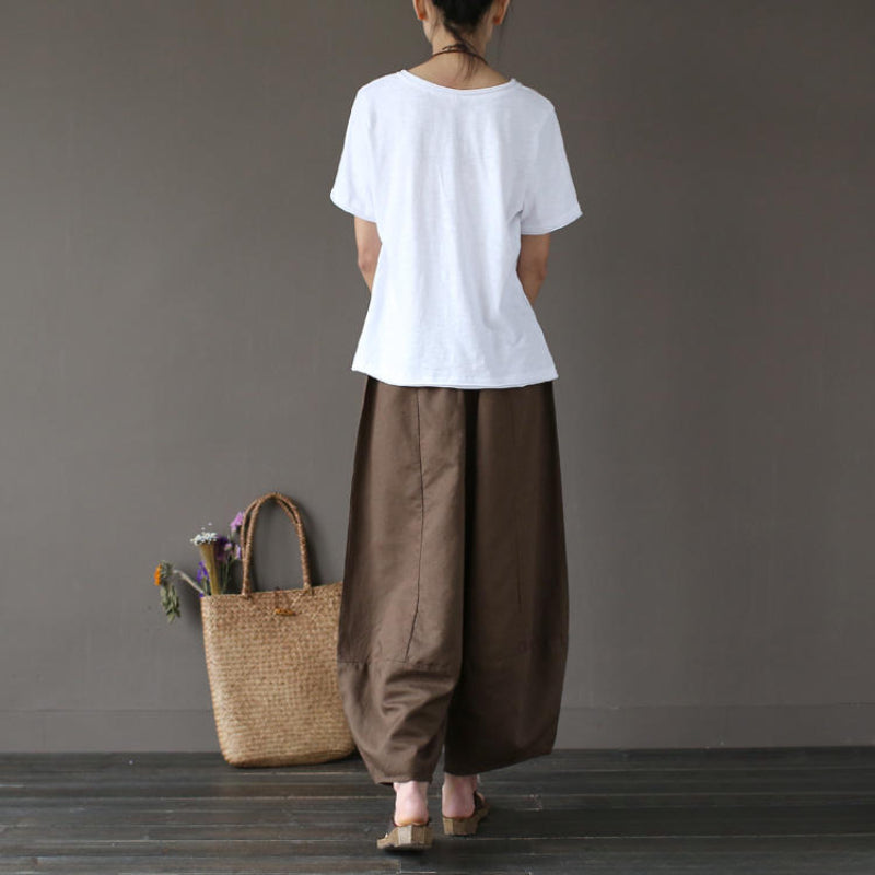 Casual Wide-leg Loose Linen Harem Pants