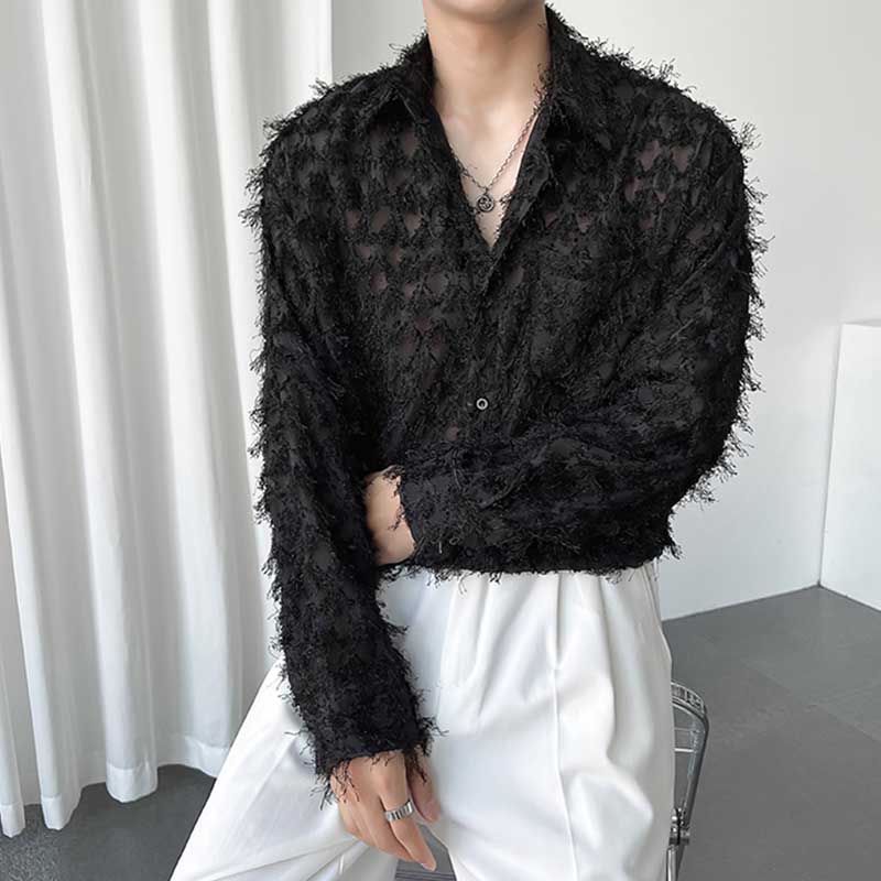 Fringe Transparent Stage Long Sleeve Shirt