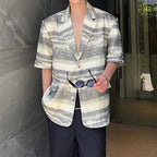 Tie Dye Short Sleeve Suit Jacket