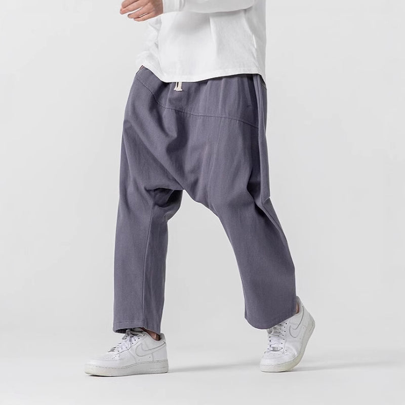 Retro Low Crotch Casual Loose Straight Wide Leg Pants