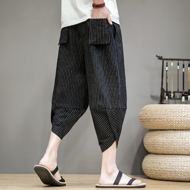 Striped Carrot Loose Wide-leg Casual Pants