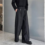 Zip Trim Loose Wide-Leg Lounge Pants