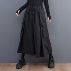 Black Wide-Leg Elasticated Lounge Pants