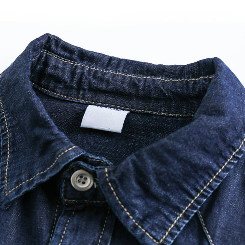 Denim Short-sleeved Loose Work Shirt