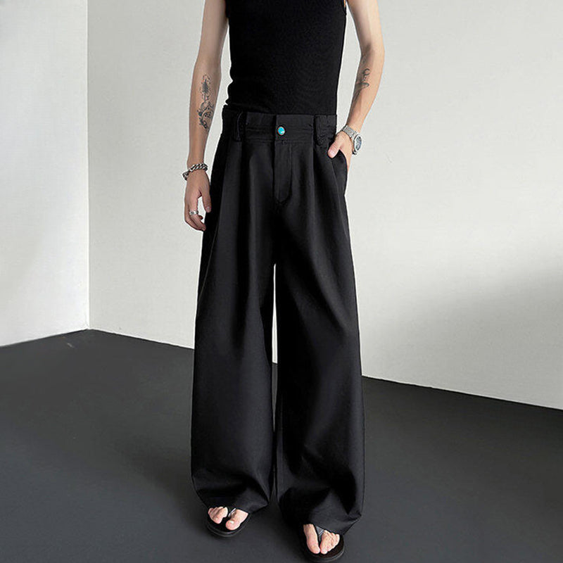 Wide-leg Jewel-embellished Draped Suit Trousers