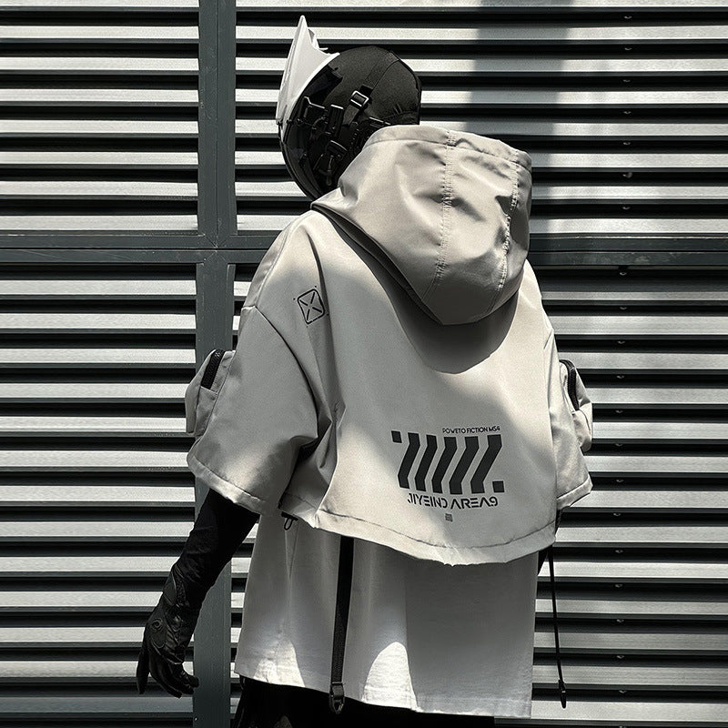Functional Techwear Hoodie Cape
