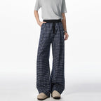 American Loose Wide-leg Patchwork Plaid Pants