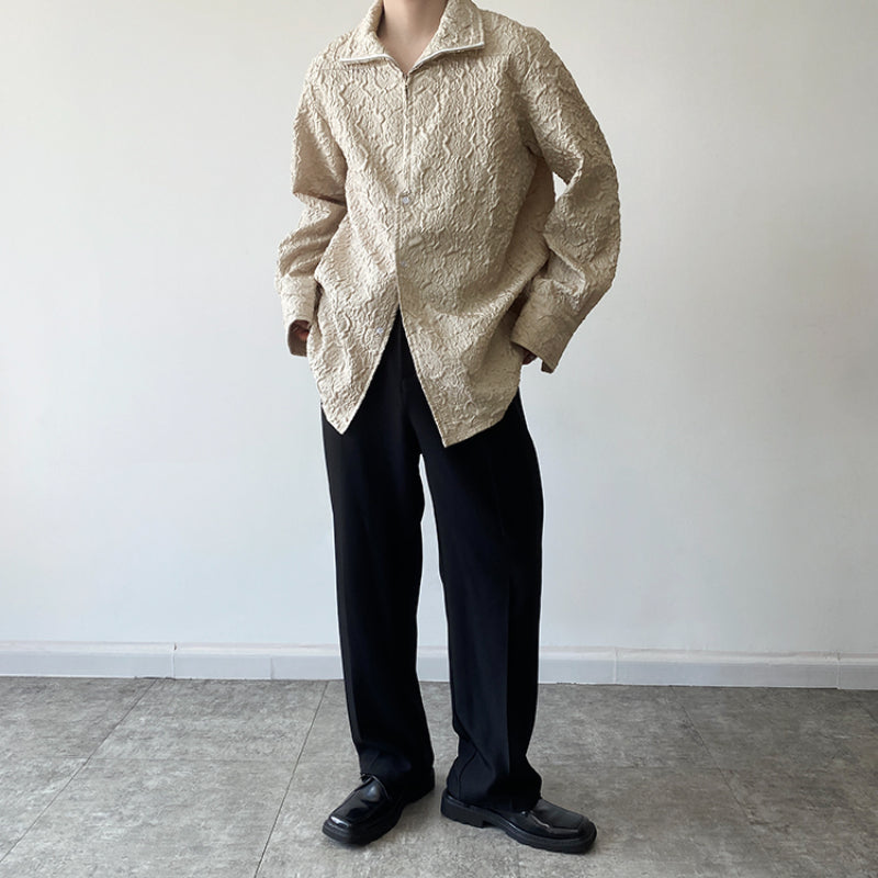 Half-zip Dark Embossed Vintage Shirt