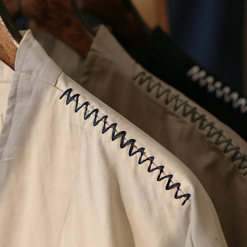 Hand-stitched Summer Vintage Short-sleeved Shirt