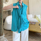 French Loose Solid Color Design Shirt