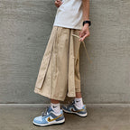 Japanese Style Fake Two Piece Side Ribbon Pants