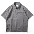 Textured Japanese Style Lapel Polo Shirt