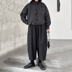 Diamond-patterned White Duck Down Jacket