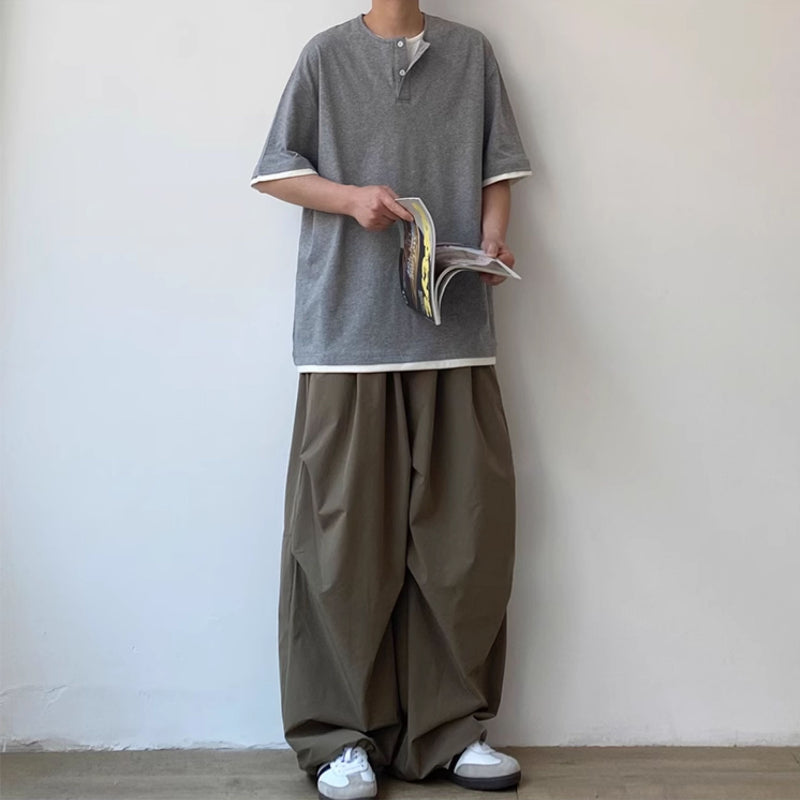 Japanese Retro Loose Pleated Straight Wide-leg Pants