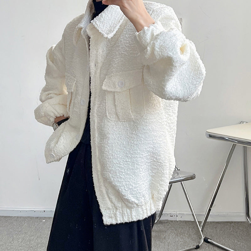 Jacquard Single-Breasted Lapel Jacket