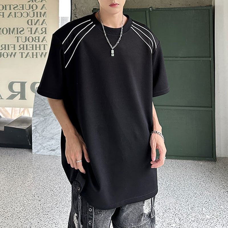 Padded Shoulders and Small Neckline Loose T-shirt