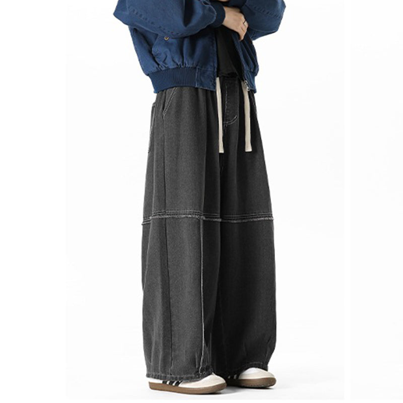 Raw-edge American Harem Straight Pants