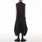 Lapel Sleeveless Jumpsuit