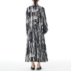 Loose Bohemian Striped Cake Dress