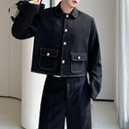 Solid Color Lapel Short Jacket