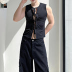 Tie-front Cardigan Slim-fit Vest