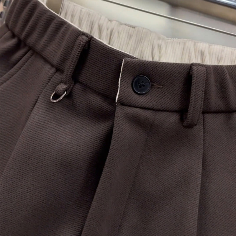 Slightly Tapered Loose Drape Elastic Waist Trousers