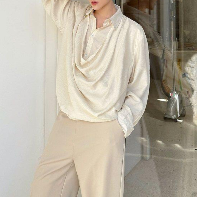 Stacked Fake Two-piece Loose Shirt