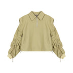 Drawstring Sleeves Half Zip Long Sleeves Sweatshirts