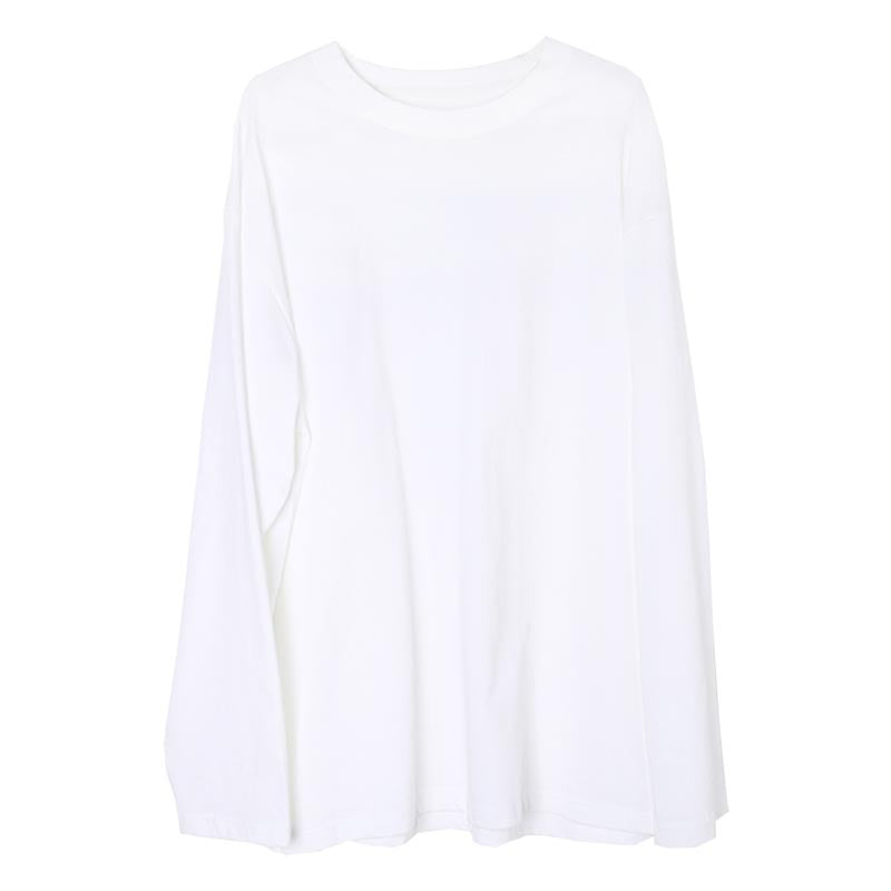 Solid Color Cotton Round Neck T-Shirt