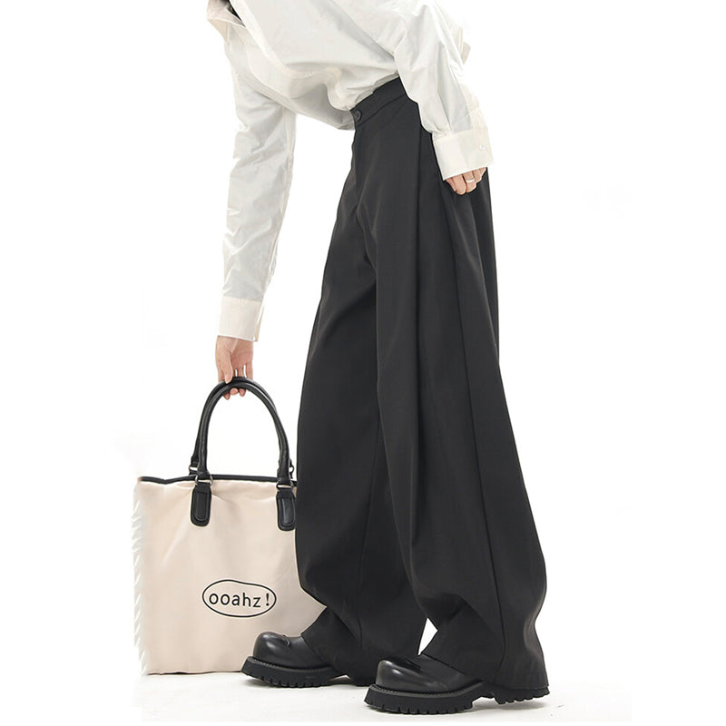Straight Wide-leg Draped Trousers