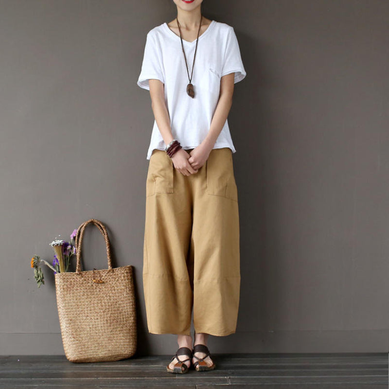 Casual Wide-leg Loose Linen Harem Pants