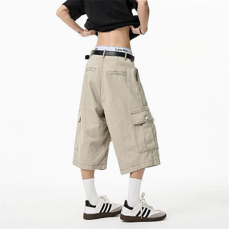 American Loose Straight Knee-length Casual Pants