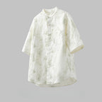 Tie-dyed Thin Breathable Stand-up Collar Shirt