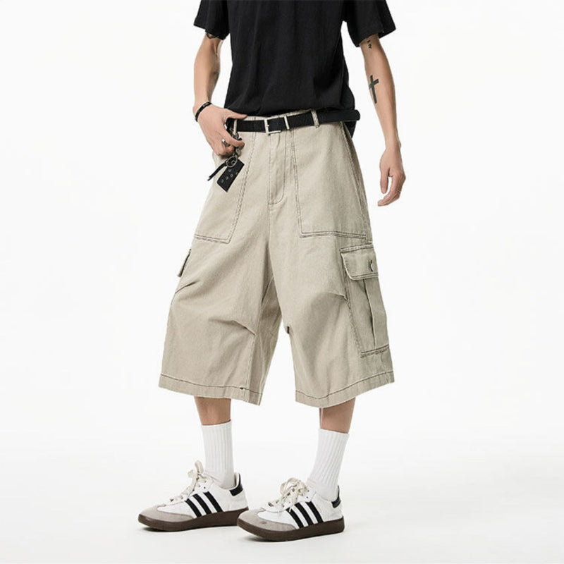 American Loose Straight Knee-length Casual Pants
