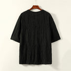 Buttoned Short-sleeved Vintage Hollow Top