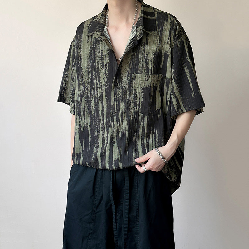 Tie-dyed Ice Silk Drape Loose Shirt