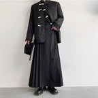 Dark A-Line Pleated Culottes Hakama Pants