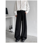 Button Drape Loose Wide Leg Pants