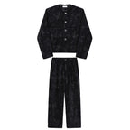 Retro Thickened Woolen Short Jacket and Straight Trousers Two-piece Set
