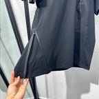 Asymmetric Zippered Loose Casual T-shirt