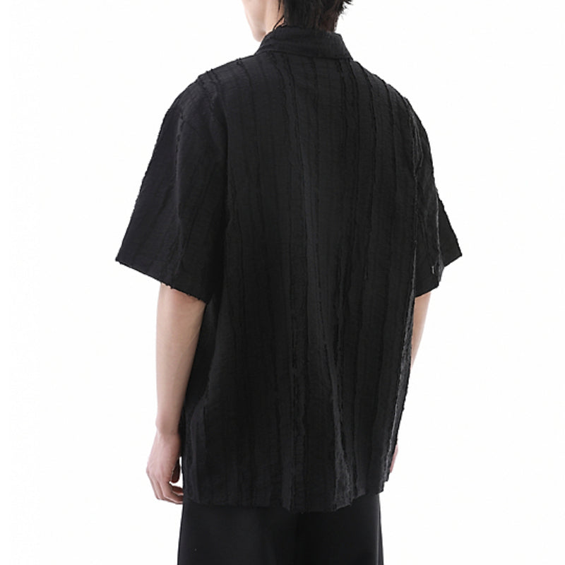 American Loose Textured Pleated Shirt