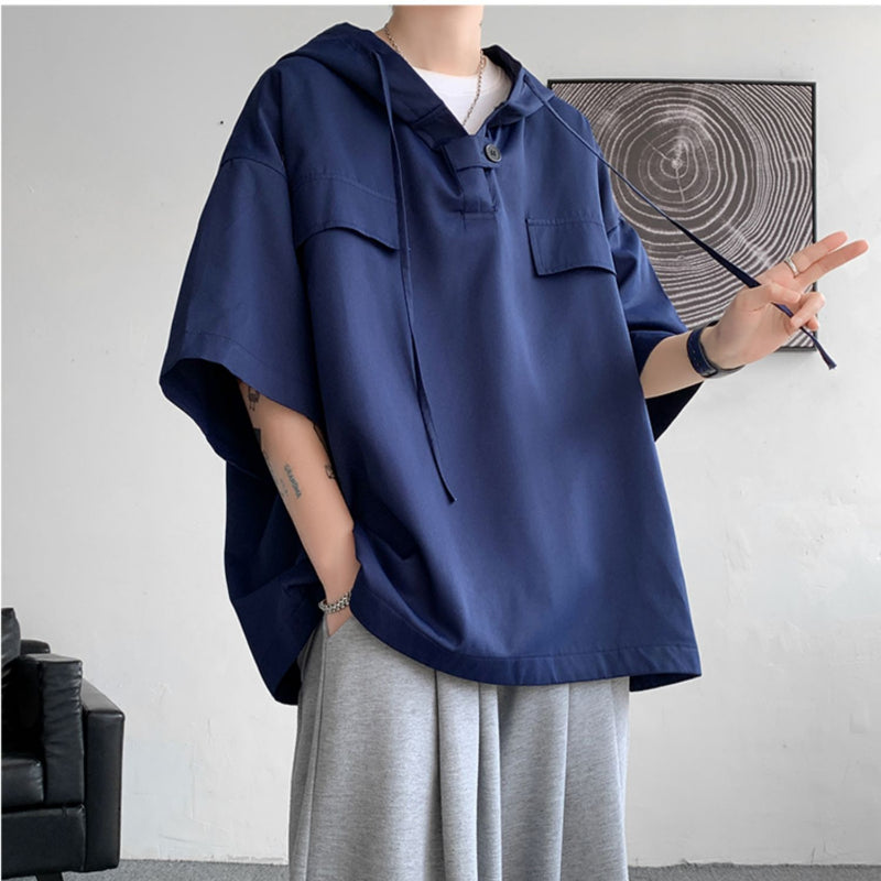 Hooded Loose Short-Sleeved T-shirt