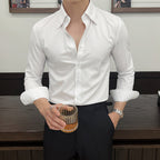 Striped Point Collar Casual Slim Shirt