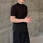Slim High Elastic Cotton Half Turtleneck T-shirt