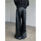 Retro PU Leather Casual Slim Leather Pants