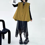 Bud Loose Solid Color V-neck Vest