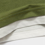 Japanese Loose Drop Shoulder Fake Two Piece T-shirt