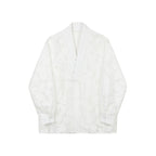 Casual Hollow Jacquard Disc Button Retro Long-sleeved Shirt